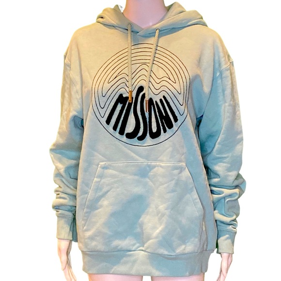 NWT Missoni Aquamarine Embroidered Medallion Logo Hoodie - Sz S - Picture 4 of 9